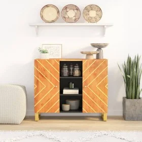 Sideboard-Möbel aus massivem Mangoholz braun/schwarz 90x33,5x75 cm von vidaXL, Sideboards - Ref: Foro24-356811, Preis: 152,34...