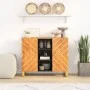 Mueble aparador madera maciza mango marrón/negro 90x33,5x75 cm de vidaXL, Aparadores - Ref: Foro24-356811, Precio: 152,30 €, ...