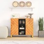 Solid mango wood sideboard furniture brown/black 90x33.5x75 cm by vidaXL, Sideboards - Ref: Foro24-356811, Price: 154,76 €, D...