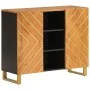 Mueble aparador madera maciza mango marrón/negro 90x33,5x75 cm de vidaXL, Aparadores - Ref: Foro24-356811, Precio: 152,30 €, ...