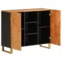 Mueble aparador madera maciza mango marrón/negro 90x33,5x75 cm de vidaXL, Aparadores - Ref: Foro24-356811, Precio: 152,30 €, ...