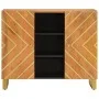 Mueble aparador madera maciza mango marrón/negro 90x33,5x75 cm de vidaXL, Aparadores - Ref: Foro24-356811, Precio: 152,30 €, ...