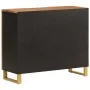 Mueble aparador madera maciza mango marrón/negro 90x33,5x75 cm de vidaXL, Aparadores - Ref: Foro24-356811, Precio: 152,30 €, ...