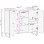 Mueble aparador madera maciza mango marrón/negro 90x33,5x75 cm de vidaXL, Aparadores - Ref: Foro24-356811, Precio: 152,30 €, ...