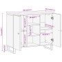 Mueble aparador madera maciza mango marrón/negro 90x33,5x75 cm de vidaXL, Aparadores - Ref: Foro24-356811, Precio: 154,67 €