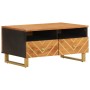 Mesa de centro madera maciza mango negro y marrón 80x54x40 cm de vidaXL, Mesas de centro - Ref: Foro24-356796, Precio: 98,65 €