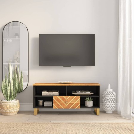 TV-Schrank aus massivem Mangoholz, braun und schwarz, 100 x 33,5 x 46 cm von vidaXL, TV-Möbel - Ref: Foro24-356799, Preis: 68...