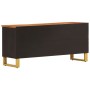 Mueble de TV madera maciza mango marrón y negro 100x33,5x46 cm de vidaXL, Muebles TV - Ref: Foro24-356799, Precio: 68,97 €, D...