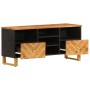 TV-Schrank aus massivem Mangoholz, braun und schwarz, 100 x 33,5 x 46 cm von vidaXL, TV-Möbel - Ref: Foro24-356801, Preis: 80...