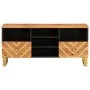TV-Schrank aus massivem Mangoholz, braun und schwarz, 100 x 33,5 x 46 cm von vidaXL, TV-Möbel - Ref: Foro24-356801, Preis: 80...