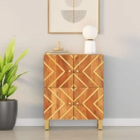 Nebenmöbel Massivholz Mangoholz Braun/Schwarz 60x33,5x75 cm von vidaXL, Sideboards - Ref: Foro24-356809, Preis: 129,23 €, Rab...
