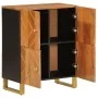 Nebenmöbel Massivholz Mangoholz Braun/Schwarz 60x33,5x75 cm von vidaXL, Sideboards - Ref: Foro24-356809, Preis: 129,23 €, Rab...