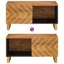 Solid black mango wood coffee table brown 80x50x40 cm by vidaXL, Coffee table - Ref: Foro24-356787, Price: 72,21 €, Discount: %