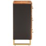 Nebenmöbel Massivholz Mangoholz Braun/Schwarz 60x33,5x75 cm von vidaXL, Sideboards - Ref: Foro24-356786, Preis: 152,27 €, Rab...