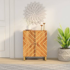 Beistellmöbel aus massivem Mangoholz braun/schwarz 60x33,5x75 cm von vidaXL, Sideboards - Ref: Foro24-356785, Preis: 129,70 €...