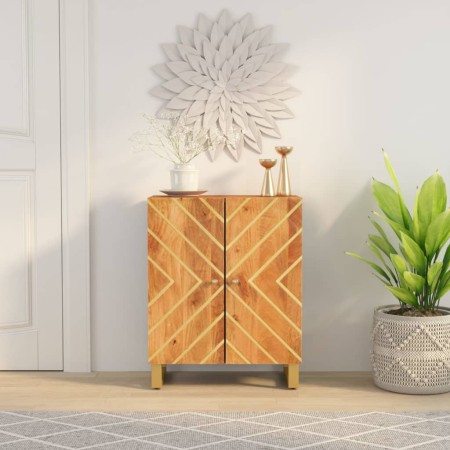 Beistellmöbel aus massivem Mangoholz braun/schwarz 60x33,5x75 cm von vidaXL, Sideboards - Ref: Foro24-356785, Preis: 129,70 €...