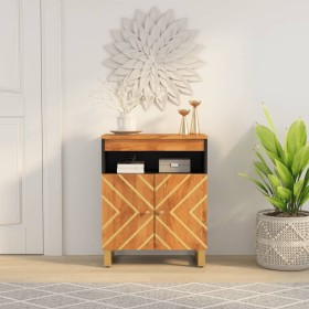 Mueble auxiliar madera maciza mango marrón/negro 60x33,5x75 cm de vidaXL, Aparadores - Ref: Foro24-356808, Precio: 109,76 €, ...