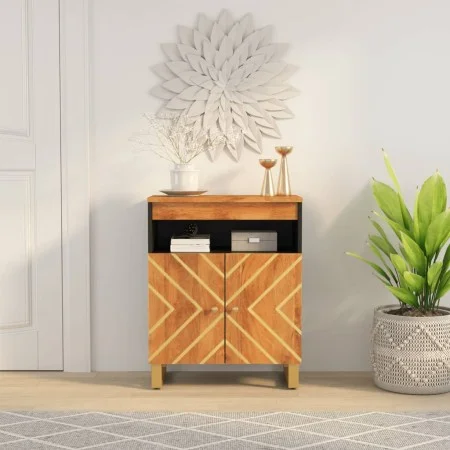 Beistellmöbel aus massivem Mangoholz braun/schwarz 60x33,5x75 cm von vidaXL, Sideboards - Ref: Foro24-356808, Preis: 107,99 €...