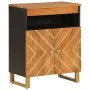 Beistellmöbel aus massivem Mangoholz braun/schwarz 60x33,5x75 cm von vidaXL, Sideboards - Ref: Foro24-356808, Preis: 107,99 €...