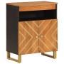 Mueble auxiliar madera maciza mango marrón/negro 60x33,5x75 cm de vidaXL, Aparadores - Ref: Foro24-356808, Precio: 109,67 €