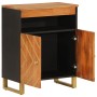 Mueble auxiliar madera maciza mango marrón/negro 60x33,5x75 cm de vidaXL, Aparadores - Ref: Foro24-356808, Precio: 109,67 €