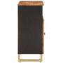 Mueble auxiliar madera maciza mango marrón/negro 60x33,5x75 cm de vidaXL, Aparadores - Ref: Foro24-356808, Precio: 109,67 €