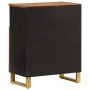 Beistellmöbel aus massivem Mangoholz braun/schwarz 60x33,5x75 cm von vidaXL, Sideboards - Ref: Foro24-356808, Preis: 107,99 €...