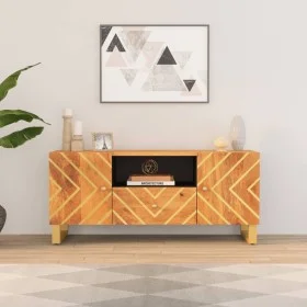 TV cabinet solid mango wood brown and black 105x33.5x46 cm by vidaXL, TV Furniture - Ref: Foro24-356797, Price: 81,38 €, Disc...