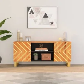TV cabinet solid mango wood brown and black 105x33.5x46 cm by vidaXL, TV Furniture - Ref: Foro24-356783, Price: 90,46 €, Disc...