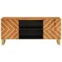 TV-Schrank aus massivem Mangoholz, braun und schwarz, 105 x 33,5 x 46 cm von vidaXL, TV-Möbel - Ref: Foro24-356783, Preis: 90...