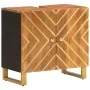 Solid mango wood bathroom sink cabinet in brown and black by vidaXL, bathroom vanities - Ref: Foro24-356802, Price: 95,71 €, ...