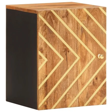 Mueble de baño de pared madera maciza mango marrón y negro de vidaXL, Tocadores de baño - Ref: Foro24-356803, Precio: 45,96 €...