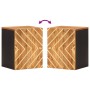 Wandmontierter Badezimmerschrank aus massivem Mangoholz in Braun und Schwarz von vidaXL, Badezimmerwaschtische - Ref: Foro24-...