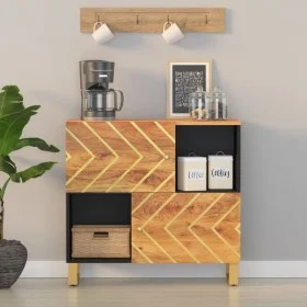 Solid mango wood auxiliary furniture in brown/black, 80x33.5x75 cm by vidaXL, Sideboards - Ref: Foro24-356810, Price: 130,43 ...