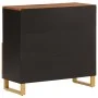 Hilfsmöbel aus massivem Mangoholz, braun/schwarz, 80x33,5x75 cm von vidaXL, Sideboards - Ref: Foro24-356810, Preis: 130,43 €,...