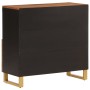 Mueble auxiliar madera maciza mango marrón/negro 80x33,5x75 cm de vidaXL, Aparadores - Ref: Foro24-356810, Precio: 132,54 €, ...