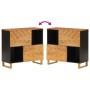 Mueble auxiliar madera maciza mango marrón/negro 80x33,5x75 cm de vidaXL, Aparadores - Ref: Foro24-356810, Precio: 132,54 €, ...