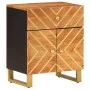 Massivholz-Nachttisch aus Mangoholz in Braun und Schwarz 50x33x60 cm von vidaXL, Nachttische - Ref: Foro24-356794, Preis: 63,...
