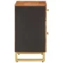 Massivholz-Nachttisch aus Mangoholz in Braun und Schwarz 50x33x60 cm von vidaXL, Nachttische - Ref: Foro24-356794, Preis: 63,...