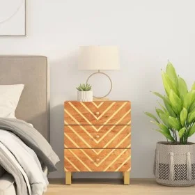 Solid mango wood nightstand brown and black 50x33x60 c by vidaXL, Nightstands - Ref: Foro24-356792, Price: 120,41 €, Discount: %