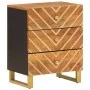 Nachttisch aus massivem Mangoholz, braun und schwarz, 50 x 33 x 60 cm von vidaXL, Nachttische - Ref: Foro24-356792, Preis: 12...