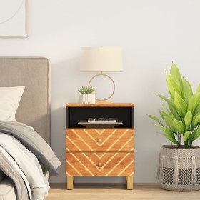 Solid mango wood nightstand brown and black 50x33x60 c by vidaXL, Nightstands - Ref: Foro24-356793, Price: 64,60 €, Discount: %