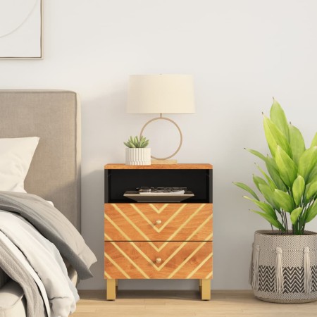 Solid mango wood nightstand brown and black 50x33x60 c by vidaXL, Nightstands - Ref: Foro24-356793, Price: 64,60 €, Discount: %