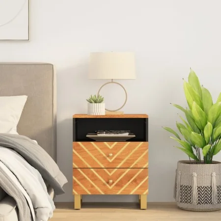 Solid mango wood nightstand brown and black 50x33x60 c by vidaXL, Nightstands - Ref: Foro24-356793, Price: 63,98 €, Discount: %