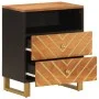 Solid mango wood nightstand brown and black 50x33x60 c by vidaXL, Nightstands - Ref: Foro24-356793, Price: 63,98 €, Discount: %