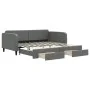Sofá cama nido con cajones tela gris oscuro 100x200 cm de vidaXL, Camas y somieres - Ref: Foro24-3196858, Precio: 299,56 €, D...