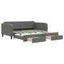 Trundle sofa bed with drawers dark gray fabric 100x200 cm by vidaXL, Beds and slatted bases - Ref: Foro24-3196858, Price: 299...