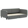 Trundle sofa bed with drawers dark gray fabric 100x200 cm by vidaXL, Beds and slatted bases - Ref: Foro24-3196858, Price: 299...