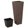 Raised garden pots 3 units brown synthetic rattan by vidaXL, Pots and planters - Ref: Foro24-40535, Price: 84,89 €, Discount: %