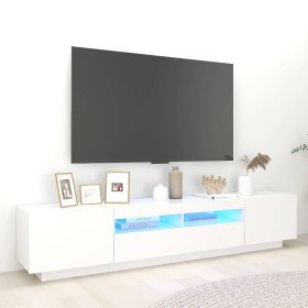 Mueble para TV con luces LED blanco 200x35x40 cm Mueble para TV con luces LED blanco 200x35x40 cm